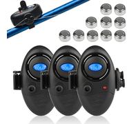 Alarme de Touche de la Canne à Pêche Détecteur Electronique Sensible Sondeur Son d'Alarme Réglable avec Indicateur LED pour Pêche Nuit Maritime Nocturne Pêcheur Amateurs Débutants