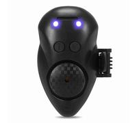 Alarme de Touche de Pêche avec Alerte LED et Sonore, Contrôle du Volume/tonalité, Sangle en Caoutchouc pour Montage de Canne, alimenté par 3 Piles LR44 (Blue)