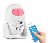 Alarme Detecteur De Mouvement Alarme Maison sans Fil Pir avec TéLéCommande, Alarme De Porte De Bienvenue avec 24 Voix 4 Niveaux De Volume (1 Capteur De Mouvement, 1 TéLéCommande)