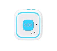 Alarme d'urgence sans Fil GSM GPRS GPS for Personnes âgées Bouton SOS V28 de Chute-clôture Suivi en Temps réel Conversation bidirectionnelle(Blue)