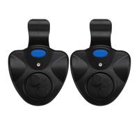 Alarme Électronique de Touche pour Canne à Pêche, Lot de 2, Noir | LED Intégrée, Fixation par Clip, Plastique, 3 Piles Bouton Lr44 et Tapis Antidérapant Inclus