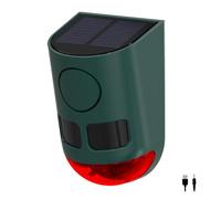 Alarme extérieur solaire à détecteur de mouvement - Bruit sonore de 129 dB, détecteur de mouvement multibande haute fréquence à ultrasons avec lumière stroboscopique, pour la cour, la ferme, le jardin
