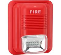 Alarme incendie son et lumière 12V 24V LED intégrées Sirène d'alarme incendie super bruyante pour bâtiments résidentiels