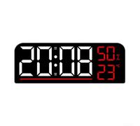 Alarme LED multifonction au design ingénieux avec affichage intégré de la température et de l'humidité ainsi que deux systèmes (rouge)