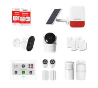 Alarme Maison Connectée sans Abonnement - Daewoo Security Smart Protect Remote Plus avec Caméras HD, Sirène Solaire et 6 Contacteurs de Porte - Compatible Alexa & Google Home