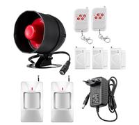 Alarme Maison kit Alarme Anti Intrusion, Sirène Alarme Exterieure 115 DB, Capteur D'Alarme De Porte, Alarme Detecteur De Mouvement Et TéLéCommande