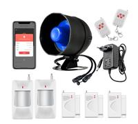 Alarme Maison sans Fil 2.4GHz WiFi 115dB Kits de Sécurité pour la Maison Extérieure étanche avec Télécommandes et Alarme de Porte et de Fenêtre, 9 Pièces Kit Alarme Sonnette pour Porte Garage Magasin