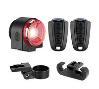 Alarme Maison Sans Fil 2 en 1 feu arrière de vélo alarme télécommande USB charge cambrioleur db IPX5 étanche détection frein intelligente(E)