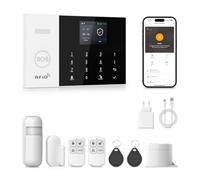 Alarme Maison sans Fil, Kits de Sécurité pour la Maison, Alarme Porte et Fenetre 8 Pièces avec APP, Sirène 120DB, Télécommande, Compatible avec Alexa