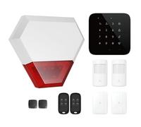 Alarme Maison sans Fil WiFi et GSM 4G connectée CASA Noire avec sirène extérieure - kit 7