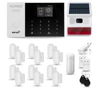 HUXGO® HXA005 Alarme Maison sans Fil WiFi + GSM 4G avec Sirène exterieure sans Fil | Système d'alarme avec détecteur de Mouvement, 12x capteurs de Porte | Kit sécurité Maison, Appartement, Garage