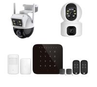 Alarme maison wifi et gsm 4G sans fil connectée Casa Noire avec 2 caméras double objectif - kit 1
