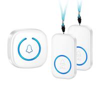 Alarme Personne Agee - Bouton D'appel d'urgence pour Les Seniors, Sonnette pour Malade avec Vibration, lumière et Sonnerie (2 Émetteur + 1 Récepteur)