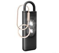 Alarme personnelle 130 dB avec double lumière LED clignotante pour femmes, personnes âgées, enfants - Blanc (orange et rouge)