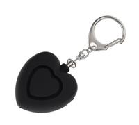 Alarme Personnelle Cœur Porte-clés avec LED, Plastique Noir 125 DB | Facile à Utiliser, pour Urgences Médicales et Soirées, 3 Piles Lr44 Incluses