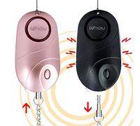 Alarme personnelle de sécurité avec lumière LED (Rose+Noir) | alarme personnelle Porte-clés Compact d'urgence pour Enfants, Femmes et Personnes âgées