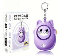 Alarme Personnelle d'urgence Anti Agression 130 DB Violette pour Enfants, Femmes, Personnes Âgées, Etudiants avec Lumière LED