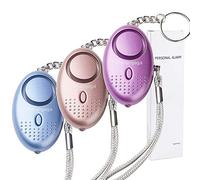 Alarme Personnelle d'urgence avec Torche LED, 3 Pièces 140db Alarme Portative de Sécurité Anti Agression pour Femmes/Enfants/Personnes âgées/Étudiant/Joggeur (Violet & Or & Bleu)