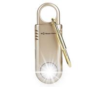 Alarme Personnelle Rechargeable 135 DB avec Torche Ultra Brillante, Poignée Antidérapante & Porte-Clés | Sirène SOS pour Femmes & Étudiantes | Alarme Anti-Ours Randonnée | Or