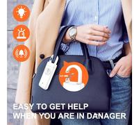 Alarme Personnelle - Sirène Sécurité 130dB | Porte-Clés Autodéfense | Rechargeable Type-C, Batterie Polymère 120mAh, Design Compact, avec Stroboscope SOS, pour Femmes, , Personnes Âgées, Course