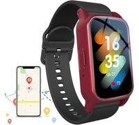 Alarme pour Personnes âgées Montre Intelligente avec Bouton D’Urgence Sos Suivi De La Condition Physique Détection D’Alerte De Chute Et Suivi De Localisation GPS étanche Po, Red