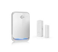 Alarme pour porte et fenêtre sonnette avec capteur magnétique pour porte 38 sons, 4 modes réglables de volume et LED pour entreprise/maison