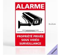 Alarme propriété privée sous vidéo surveillance panneau de signalisation - Aluminium - 150 x 210 mm