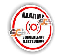 Alarme Rond - Sticker/Autocollant Vidéo Surveillance