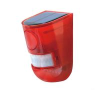 Alarme solaire de sécurité avec détecteur de mouvement LED, IP65 étanche, lampe stroboscopique clignotante pour extérieur, cour, ferme et jardin - 110 dB, détection 110° (N911)