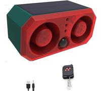 Alarme solaire extérieure avec détecteur de mouvement : alarme sonore pour chien aboiement avec 2 détecteurs de bruit de 130 dB, 4 modes de travail, alarme de tir d'aboiement de chien, prend en charge