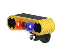 Alarme solaire stroboscopique avec détecteur de mouvement, WONFAST rouge et bleu, lumière d'avertissement pour extérieur, double haut-parleur 129 dB, système d'alerte de sécurité à 13 sons pour ferme