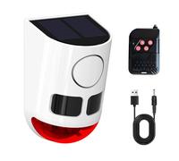 Alarme solaire stroboscopique détecteur de mouvement : aboiements et tirs de chien, 13 avertissements sonores en boucle, 130 dB, 4 modes, étanche pour la maison et la ferme