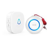 Alarme SOS sans Fil pour Personnes âgées, système d'alerte d'urgence Personnel avec Bouton d'appel, portée 150 m - Système d'appel Infirmier pour Seniors