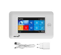 Alarmes Maison, PG106 4G 433 MHz sans Fil GPRS écran Tactile Smart Home systèmes d'alarme de sécurité antivol avec sirène détecteur fumée capteur Porte(Set-A)