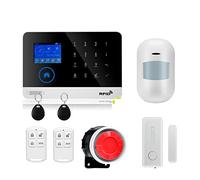 Alarmes Maison, sans Fil Tuya APP SIM GSM Maison RFID cambrioleur sécurité LCD Clavier Tactile système d'alarme Kit de capteur(W2B Bundle 9)