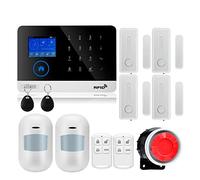 Alarmes Maison, sans Fil Tuya APP SIM GSM Maison RFID cambrioleur sécurité LCD Clavier Tactile système d'alarme Kit de capteur(W2B Bundle 10)