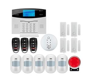 Alarmes Maison, Tuya GSM Protection de sécurité à Domicile système d'alarme Intelligent écran LCD Kit antivol Application Mobile Bras télécommande et désarmer(G2BW8)