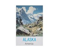 Alaska, Amérique,Peinture par Numéros Adultes et Enfants Débutants Peintures avec Cadre Comprend des Pinceaux et des Peintures Acryliques(20x30cm)7,8x11,8 pouces-AM62