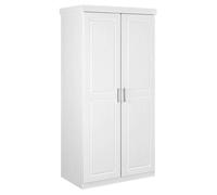 ALASKA - Armoire 2 Portes + Penderie Bois Massif Vernis Blanc - Altobuy Blanc G