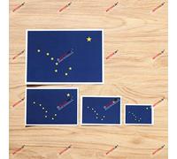 Alaska Drapeau de l’État AK Autocollant en vinyle - Lot de 4 Brillant, 5,1 cm, 7,6 cm, 10,2 cm, 15,2 cm - pour voiture bateau ordinateur portable gobelet téléphone