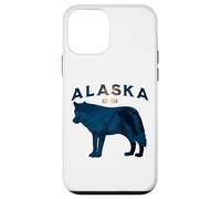Alaska Est. 1959 Loup Montagnes et Lune Coque pour iPhone 12 Mini