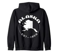 Alaska Est 1959 Retro Vintage Alaska État américain Sweat à Capuche