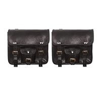 ALASKA EXPORTS - 1 Paire De Sacoches De Selle De Moto en Cuir pour Selle Arrière De Selle De Voyage Noir (2 Sacs)