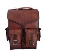 ALASKA EXPORTS- 15 Mens Vintage Leather Laptop Backpack Shoulder Messenger Bag Rucksack Sling for 2 en 1 Purpose