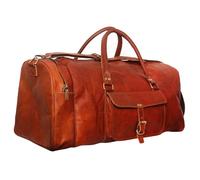 ALASKA EXPORTS Harvey Sac fourre-tout en cuir véritable Unisexe Marron, marron, 24'' INCH, Sac de sport