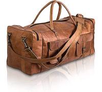Alaska Exports Harvey Sac fourre-Tout Vintage Unisexe à bandoulière en Cuir véritable pour Le Sport et Les Voyages Marron, Marron, 21" inch