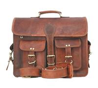 ALASKA EXPORTS Sac messager en cuir pour ordinateur portable (33 x 45,7 cm, 12,7 cm), marron, 13 X 18 5 INCH