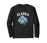 Alaska Forget Me Not Flower Aquarelle incurvée Manche Longue