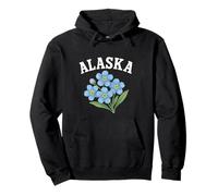 Alaska Forget Me Not Flower Aquarelle incurvée Sweat à Capuche