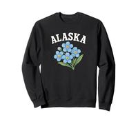 Alaska Forget Me Not Flower Aquarelle incurvée Sweatshirt